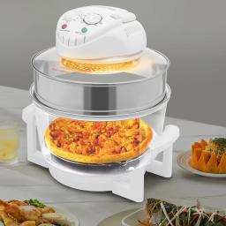 item search image for 110V 17.96Qt Visual Air Fryer 1200-1400W 360° Hot Air Circulation Oil-Free Cooker with Grill Rack for Home Kitchen