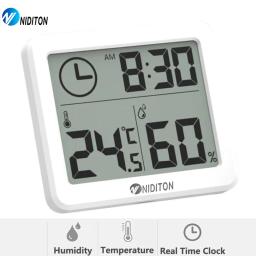 item search image for Digital Clock Desk Clock with Temperature Humidity  Wall Clocks for  Home Kitchen Office Desk Decorations NIDITON