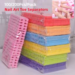 item search image for 100,200pcs/Pack Nail Art Toe Separators Fingers Foots Sponge Soft UV Gel Polish Beauty Tools Manicure Pedicure Pack Nail Kits