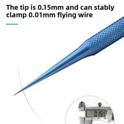 item search image for High Precision Titanium Alloy Repair Tweezers With Straight Heads/Curved Heads Phone Repairing Antimagnetic Electronics Forceps