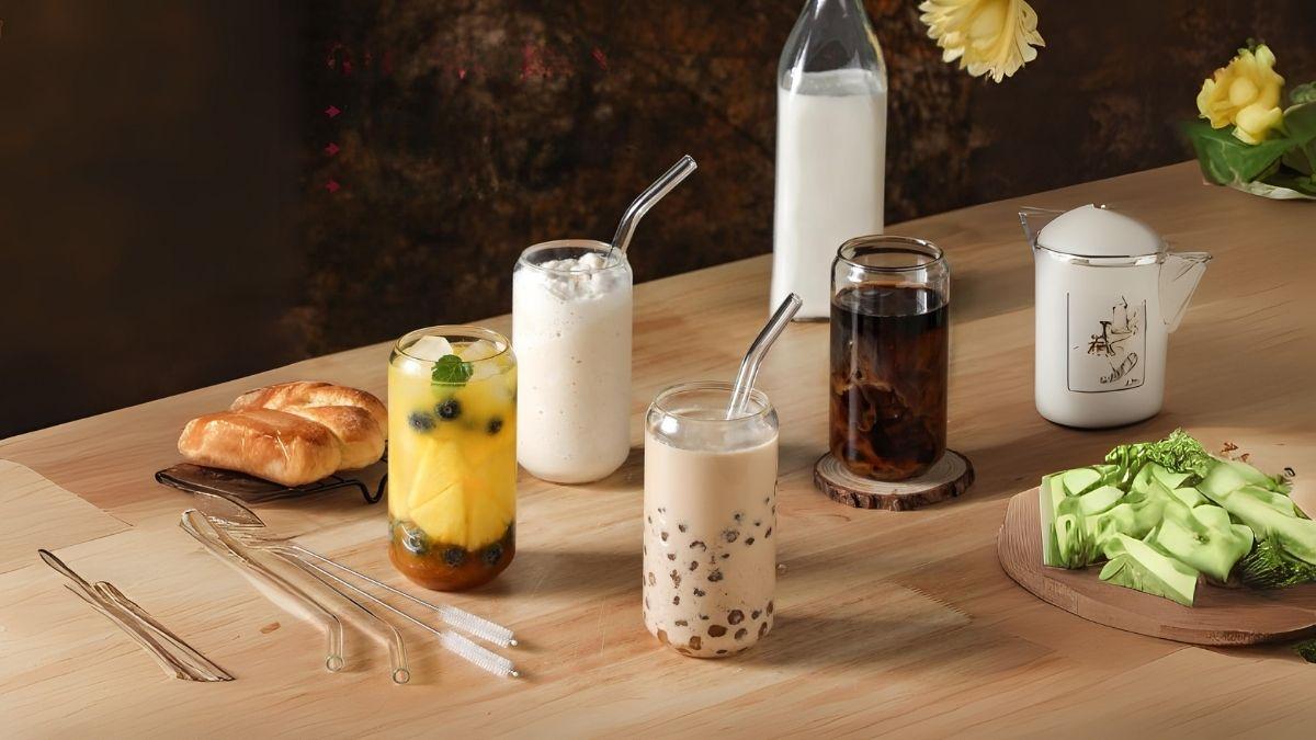 image for blog NETANY Drinking Glasses with Glass Straw 4pcs Set: Stylish 16oz Highball Cups for Every Beverage