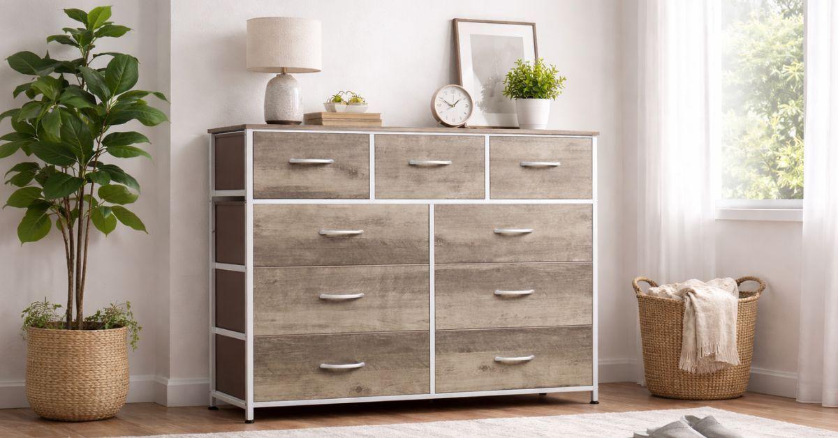 This Amazon WLIVE 9-Drawer Dresser Solves Storage Problems Without Overspending