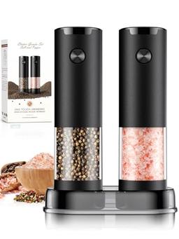 item search image for Electric Salt and Pepper Grinder Set Automatic Battery Pepper Mill Shakers Adjustable Coarseness Upgraded Larger Capacity with Led Home and Kitchen Appliances Birthday Gifts for Women Mom