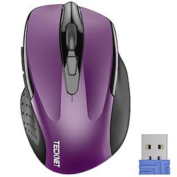 item search image for TECKNET Wireless Mouse, 2.4G Ergonomic Optical Mouse, Computer Mouse for Laptop, PC, Computer, Chromebook, Notebook, 6 Buttons, 24 Months Battery Life, 2600 DPI, 5 Adjustment Levels - Purple