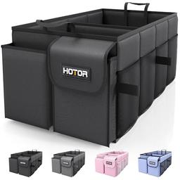 item search image for HOTOR Trunk Organizer - Car Organizer, Foldable Trunk organizer for SUVs & Sedans, Sturdy Car Organization for Car Accessories, Tools, Sundries, Black, 2 Compartments, 21.3"×12.6"×10.6"