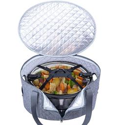 item search image for BAGSPRITE Slow Cooker Carrying Case Compatible with 6-8 Quart Crockpot Carrier for Hot Food and Hamlton Beach Slow Cooker Tote with Lid Fastener for Crock-pot Dust Cover Applicances