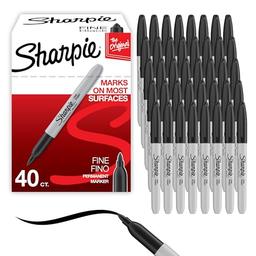 item search image for Sharpie Permanent Markers, Fine Point, Black, 40 Count - Quick Drying, Bulk Set for Classroom, Poster Boards, Office, Home, Teacher Supplies
