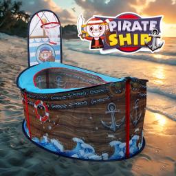 item search image for 【Outdoor Recreation】Children's Play Tent Designed by Pirate Ship, Colorful Playhouse, Foldable, Portable Toy Castle Tent, Great Outdoor Party Tent, Holiday Gift for Boys and Girls, Halloween and