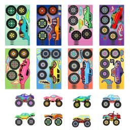 item search image for 8/16Sheets Children Monster Truck Puzzle Stickers Make Your Own Kids Boys Party Favors DIY Decoration Toys Games Assemble Jigsaw