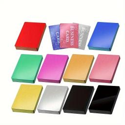 item search image for 50Pcs/Set Portable Metal Business Card Colored Finish Aluminum Blank Laser Engraving Cards Special Logo Printing Office Supplies