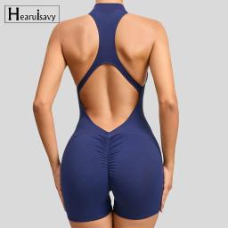 item search image for Short Sports Jumpsuit Sleeveless Gym Set Women Yoga Clothes Rompers Workout One-piece Suit Female Outdoor Recreation Bodysuits