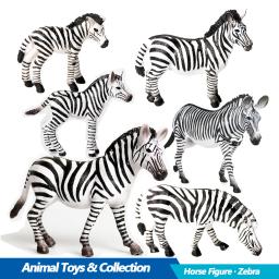item search image for Zebra figure Baby zebra miniature Plastic Model Toy Horses Action Figure Jungle Animal Figurines Children Toys Games Kids Gifts