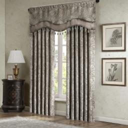 item search image for Faux Silk Paisley Jacquard, Rod Pocket Curtain with Privacy Lining for Living Room, Kitchen, Bedroom and Dorm, 50 in x 18 in, Bl