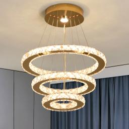 item search image for French luxury crystal chandeliers Hall living room Led ceiling lamp pendant ceiling light Room Kitchen Dining table decoration