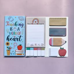 item search image for TEMU 440 Sticky Notes "teaching Is A Work Of " | Beautifully , Perfect Gift For Educators, Suitable For School And Office Supplies, Paper Material, Oblong Shape